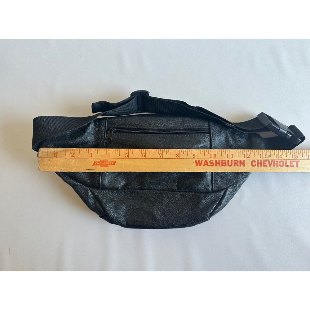 Genuine Leather Fanny Pack Black Waist Bag Made in Mexico Multiple Pockets - Picture 6 of 7